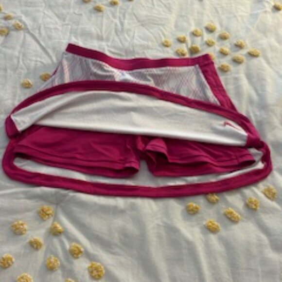 Girls White Tennis Skirt with Pink - Picture 2 of 3